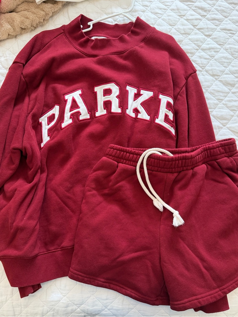 Parke Burgundy Mockneck Sweatshirt and Shorts Set